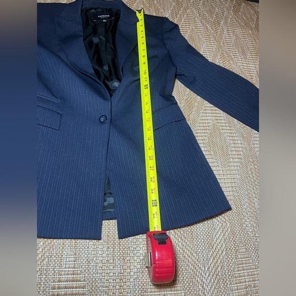 Express Women's Blue Striped Stretch Blazer Jacket,Size 3/4,Great Condition - Picture 7 of 9
